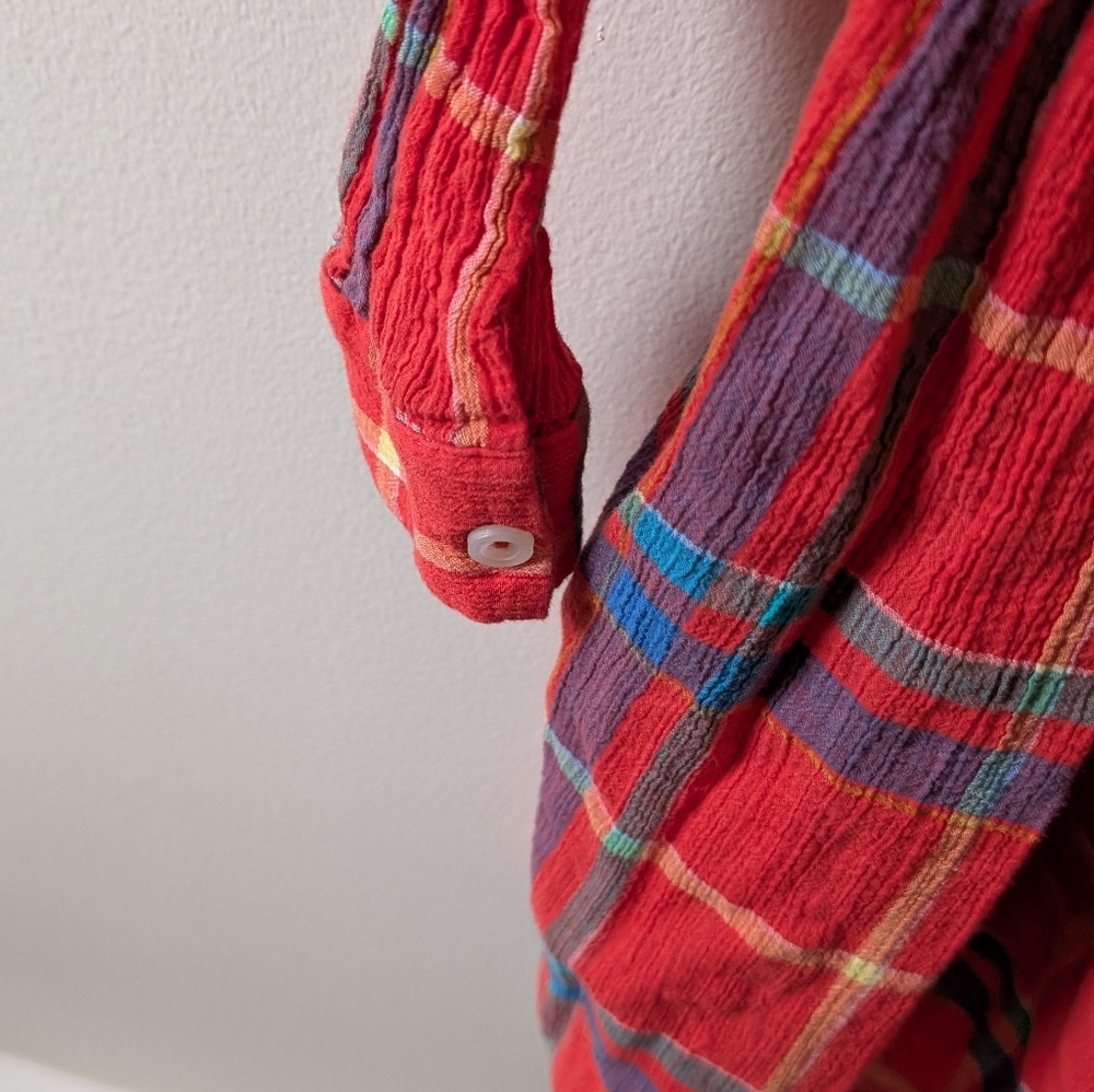 11•1•Tylho red plaid long sleeve blouse. Size Large - Picture 7 of 12